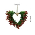 thumbnail image 3 of Neoyler Valentines Day Decorations Heart Shaped Floral Door Wreath Artificial Leaves Love Accent for Front Door Entrance Wedding Festival Outdoor Indoor Decor Red 19.7in, 3 of 5