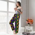 thumbnail image 4 of Uemuo Mardi Gras Shiny Green Purple Pattern Women's Wide Leg Palazzo Lounge Pants with Pockets Light Weight Loose Comfy Casual Pajama Pants-, 4 of 9