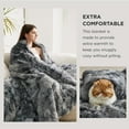 thumbnail image 3 of Soft King Size Blanket for Bed, Fluffy Fuzzy Large King Blanket for Winter, Cozy Plush Sherpa Fleece Faux Fur Blanket, Thick Warm Christmas Blanket Gifts for Women, Men, 108x90, Tie Dye Grey, 3 of 10