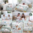 thumbnail image 5 of King 4 Piece Bedding Set Easter Rabbit Colorful Egg Soft Breathable Duvet Cover and Pillowcase, Pastoral Flower Teal Wood Board Duvet Cover Set Bed Sheets for Bedroom Dormitory Guest Room, 5 of 9
