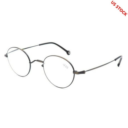 Mens Womens Reading Glasses Round Light Weight Readers Designer Metal +1.0~+3.5 - Silver - +1.50 strength