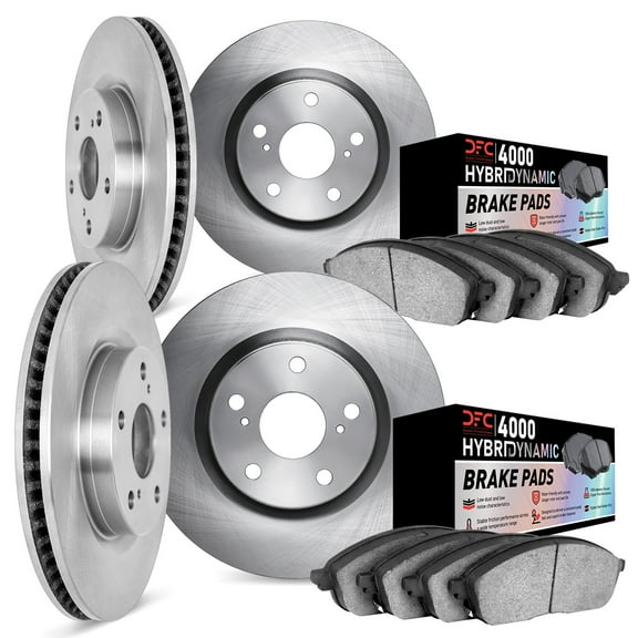 Dynamic Friction Company Front and Rear Brake Rotors Kit | 4000 HybriDynamic Brake Pads 6804-63089