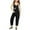 Black, variant on Girls Summer Print V Neck Sleeveless Romper Loose Fit Casual Jumpsuit With Pockets For And Juniors Lightweight And Comfortable Short Sleeve Rompers for Girls