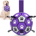thumbnail image 1 of Balón de fútbol QDAN Dog Toy con correas para perros grandes (20 cm), 1 of 7
