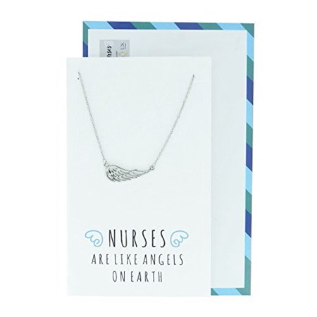 Quan Jewelry Best Nurse Gifts, Graduation Gifts for Nurses, Friendship Necklace, Angel Wing Necklace for