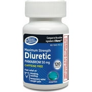 Maximum Strength Caffeine-Free Diuretic Softgels, (120 Softgels), Pambrom 50mg, Compare to Diurex Max Caffeine Free Active Ingredient, Helps Relieve Heaviness Due to Water Weight gain