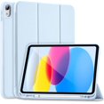 thumbnail image 1 of KOMI Blue iPad 10.9 Inch Tablet Case with Pencil Holder, Flexible TPU Back Shell, Smart Trifold Stand, 1 of 5