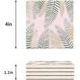 thumbnail image 3 of POGLIP Tropical Leaves Autumn Theme Pink Set of 8 Coaster for Drinks, Absorbent Ceramic Stone Coasters Cup Mat with Cork Base for Home Kitchen Room Coffee Table Bar Decor, 3 of 4