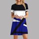 thumbnail image 2 of Vestido de Manga Corta para las Mujeres Casual Impreso Cuello Redondo, Vestido de las Señoras para la Primavera Y el Verano de Uso Diario, 2 of 9