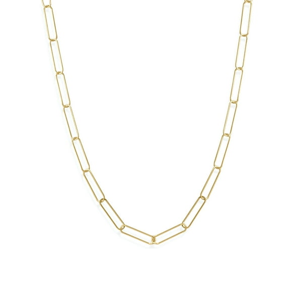 Paperclip Chain Necklace 14k Gold-plated Sterling Silver