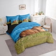 thumbnail image 2 of Erosebridal Cute Capybara 7pcs Bedding Comforter Set,Brown Mouse Rodent Animal Queen Bedding Sets For Capybara Lovers ,Reversible Black, 2 of 7