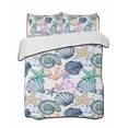 thumbnail image 2 of Coastal Beach Twin Size Down Alternative Comforter, Lightweight Comforter Quilt Bedding Set with Pillow Shams Watercolor Nautical Starfish Shell All Seasons Bed Comforter Duvet Insert 68"x86", 2 of 7