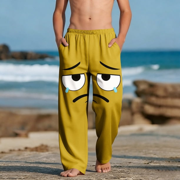 Pantalones largos para niños y niñas, de moda, estampados, casuales, de playa, con bolsillos.