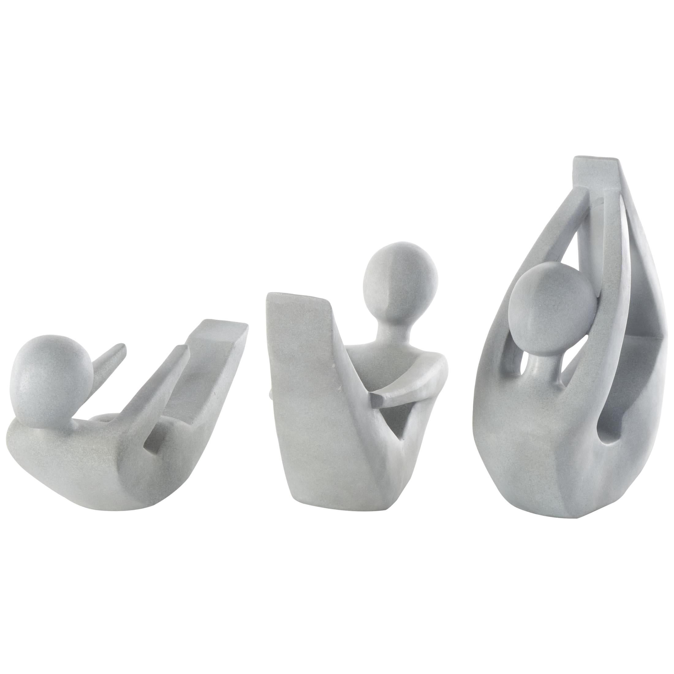 DecMode 11" Abstract Yoga Garden Sculpture with Various Poses (3 Pack)