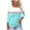 Light Blue, variant on Summer Akafmk 3/4 Sleeve Shirts for Women,Summer Womens Casual T Shirts,Fashion Non Positioning Printed Square Neck Three-Quarters Sleeved Top