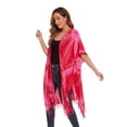 thumbnail image 4 of Beautybatik Fuchsia Women HIPPIE Gypsy Tie Dye Kimono Cardigan Shawl Wrap Swimsuit Cover Up Jacket One Size, 4 of 5