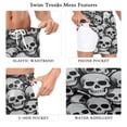 thumbnail image 5 of joogoo Men's Skulls Swim Trunks with Liner Pocket Beach Shorts XX-Large, 5 of 9