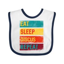 Inktastic Discus Thrower Eat Sleep Discus Repeat Boys or Girls Baby Bib