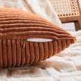 thumbnail image 5 of Fancy Homi 2 Pcs Rust Big Decorative Throw Pillow Covers 24x24 Inch for Living Room Couch Bed, Rustic Farmhouse Boho Home Decor, Soft Corss Corduroy Patchwork Square Terracotta Cushion Case 60x60 cm, 5 of 9