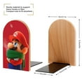 thumbnail image 3 of Super Mario Bookends Wood Book Divider Decorative Shelves Non-Skid Book Stand 2 Pieces For Office Home, 3 of 7