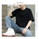 thumbnail image 5 of Camiseta De Hombre Casual De Color Sólido De Ajuste Holgado, 5 of 6