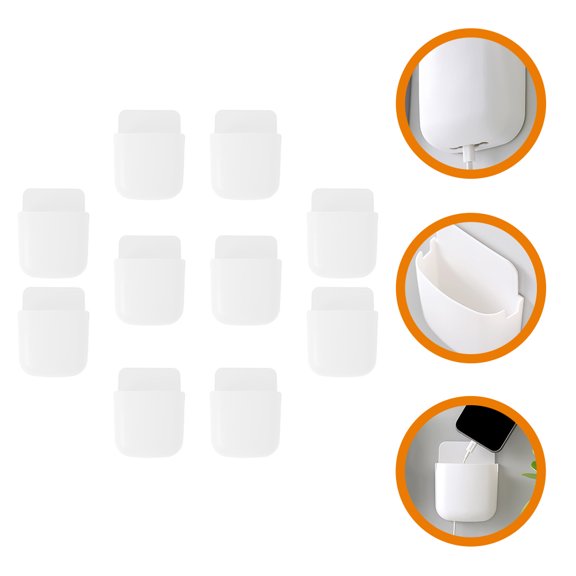 HONMEET 10-Pack Adhesive Wall Mount Holder for Cell Phone Charging Stand and Remote Control, Ideal for Home Organization