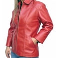 thumbnail image 1 of Chamarra de piel elegante color rojo con cuello de solapa para dama Castelli Leather Authentic Georgette Chamarra bomber elegante con cuello de solapa, 1 of 4