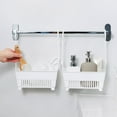 thumbnail image 3 of Hecteas Rack - Storage Rack - Sundries Hanging Basket Storage Drain Bag Shower Baskets with Hook Organizer(One Basket - White), 3 of 8