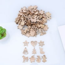 HOOWIFFY DIY Painting Wood Slices Light Yellow 100Pcs 1.2x1x0.04In