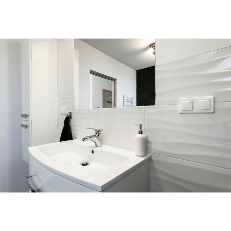 MSI Dymo Wavy White 12 in. x 24 in. Glossy Ceramic Wall Tile (16 sq. ft./case) MSI Dymo Wavy White 12 in. x 24 in. Glossy Ceramic Wall Tile (16 sq. ft./case)