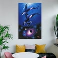thumbnail image 6 of Blue Sea Lassen Colorful Sea Seascape Dolphin Starry Sky Poster Posters Art Print Wall Photo Paint Poster Picture Family Decor 20x30inch(50x75cm), 6 of 6