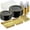 Black, variant on 350PCS White and Gold Plastic Plates - Disposable Plastic Dinnerware Set Include 50 Dinner Plates, 50 Dessert Plate, 150 Silverware, 50 Napkins, 50 Cups for Party & Wedding & Thanksgiving