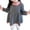 Navy, variant on HUANBAI Korean Style Girls' Knitted Plaid Long Sleeve Dress Cute And Comfortable Kids' Apparel A-line Sundress 18-24 Months