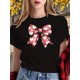thumbnail image 2 of Camiseta deportiva informal para mujer con lazos coquetos de San Valentín y ajuste cómodo para adultos, hombres, mujeres, adolescentes y jóvenes., 2 of 7