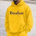 thumbnail image 2 of ZHOUCHANKIDS Men's Graphic Print Pullover Hoodie with Front Pocket for Casual Streetwear Comfort Yellow XXL, 2 of 4