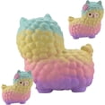 thumbnail image 4 of Español: Oveja gigante arcoíris de alpaca que se levanta lentamente, amuletos perfumados para aliviar el estrés, juguetes para niños y adultos, juguetes para matar el estrés, 4 of 5