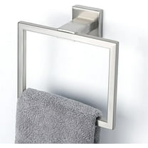 Hand Towel Holder Towel Ring Square Towel Rail Wall Mounted for Bathroom Kitchen, SUS304 Stainless Steel Brushed Nickel Modern Square Design, EGK8009