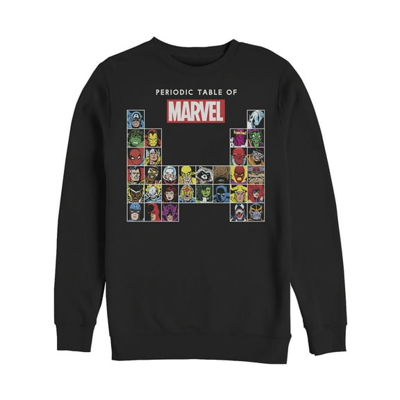 Men's Marvel Periodic Table of Heroes  Sweatshirt Black 3X Large