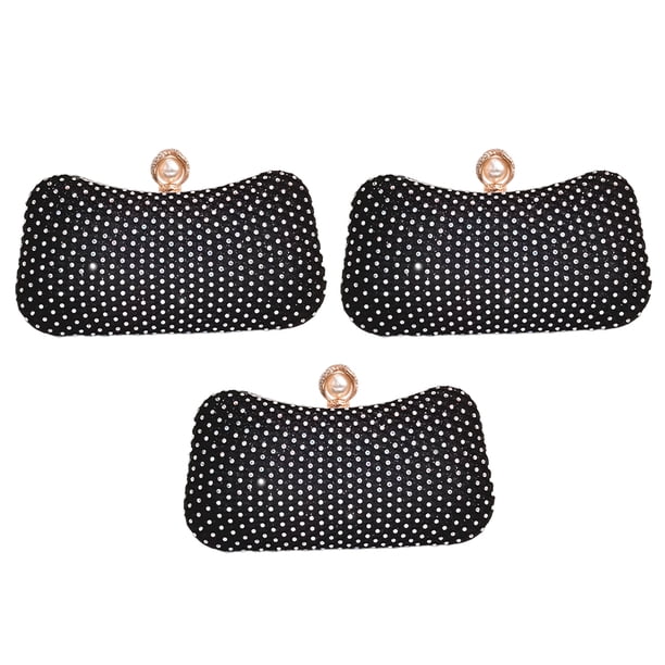 Bolso de mano con diamantes de imitación y cierre de cristal, utilizado para bolsos de noche en bodas y fiestas.