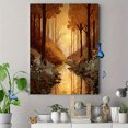 thumbnail image 4 of Golden Autumn Forest Stream Canvas Print, Perfect for Living Room, Bedroom, Office, Hotel, Nature Home Decor, 4 of 8