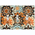thumbnail image 1 of Metal Light Switch Plate Cover Colorful Orange Blue Mandala Flower Tile Pattern MDL022, 1 of 13