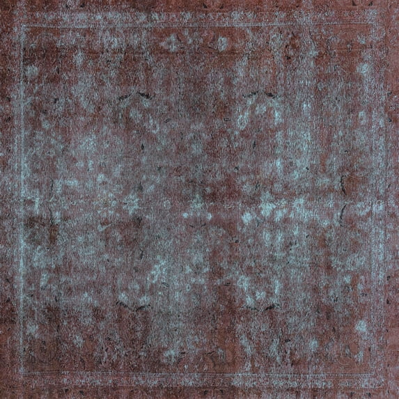 Ahgly Company Indoor Square Abstract Light Blue Modern Area Rugs, 3' Square