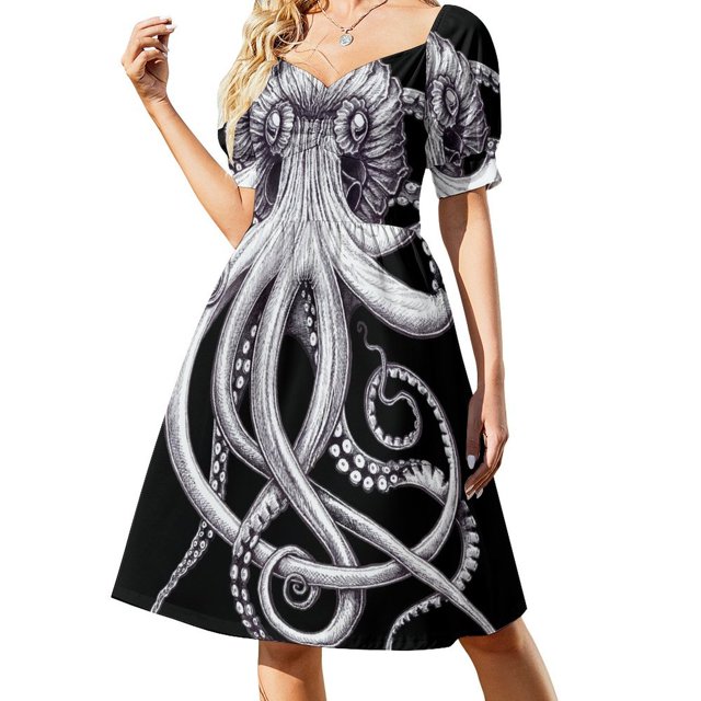 Kraken vestido de manga corta vestidos de noche de lujo vestido largo de verano para mujer vestidos largos de estilo coreano vestido de verano para mujer