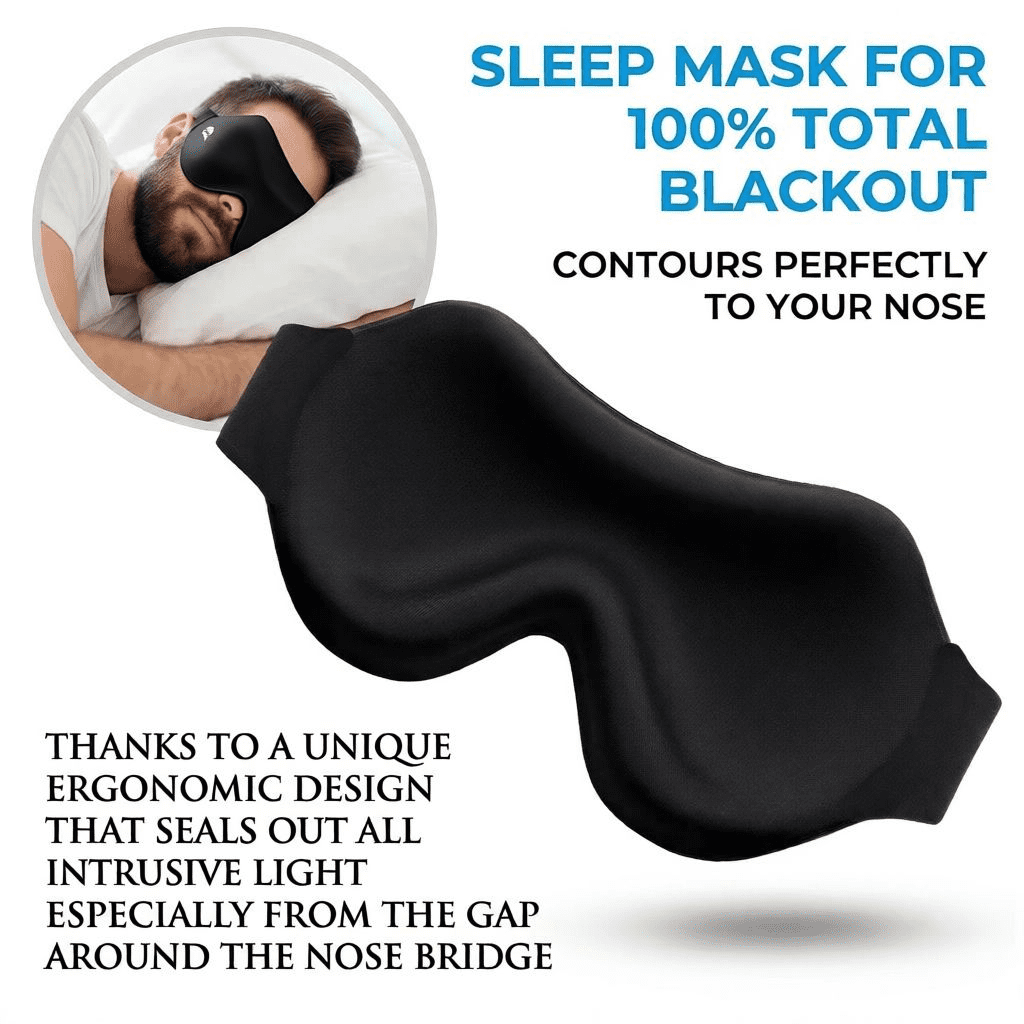 3 Pack Sleep Eye Masks for Women & Men: Light Blocking Eye Cover for Sleeping - Soft 3D Contoured Design for Side Sleepers and Travel