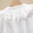 thumbnail image 6 of SHTXOZHI Button Down Tops for Girls Ruffle Lace Trim Short Sleeve Blouses Cute Birthday Party Dressy Casual Shirts, 6 of 9