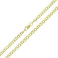 thumbnail image 2 of 14K Yellow Gold 3.5MM Solid Cuban Curb Link Two-Tone Pave Chain Necklaces, Real 14K Gold, Next Level Jewelry, 2 of 5