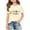 1-Beige719, variant on Girl's Sixth Grade Printed T-Shirt Soft Back To School Short Sleeve Tee Daily Top