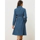 thumbnail image 4 of Vestido Camisero de Mezclilla para Mujer con Botones de Manga Larga Vestido Vaquera con Cinturón Vestido Clásico Jean Azul L, 4 of 6