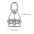 thumbnail image 2 of MasteelfCA 2 Pcs Pulley Block Double Swivel Pulley Roller Stainless Steel Pulley Rigging, 2 of 7