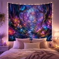 thumbnail image 2 of Bioluminescent Forest with Glowing Flora and Floating Orbs, Mystical Fantasy for Fantasy Lovers, Enchanted Wall Art, Housewarming Gift, Tapestry Wall Hanging for Bedroom and Living Room, 2 of 7